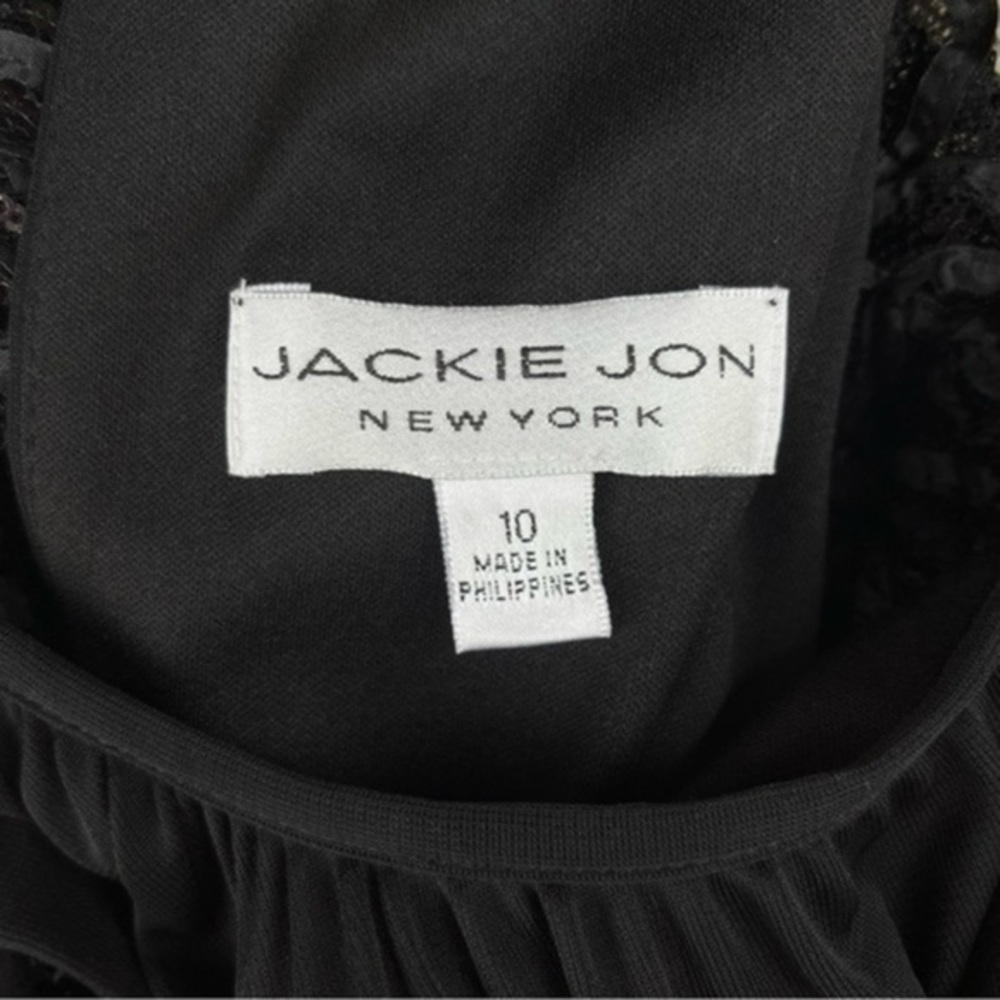 Jackie Jon New York Sequin Ruched Textured Black Sleeveless Keyhole Mini Dress 👗 - Picture 9 of 10